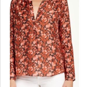 NWT Calypso St Barths tunic top L Libra umber silk